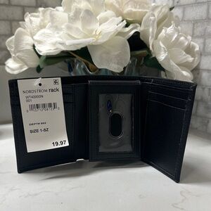 Nordstrom Black Leather Card Holder